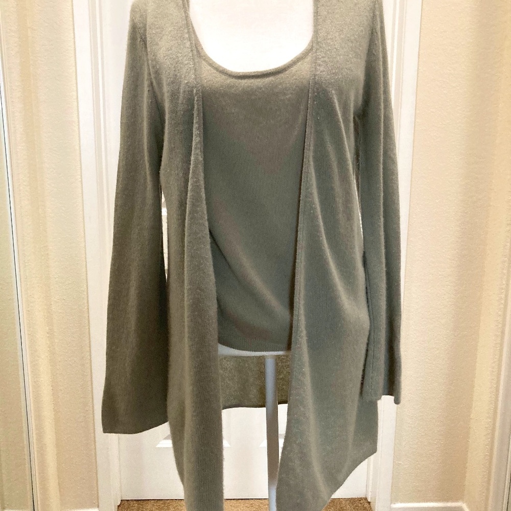 Pure Collection Cashmere Swing Cardigan and Cami